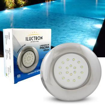 Imagem de Luminária LED de Piscina 18W corpo de inox 12V 125mm rosca de 1/2 LED azul