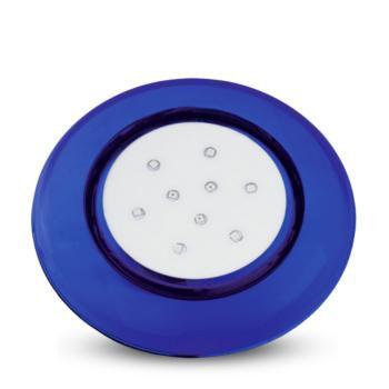 Imagem de Luminária LED de Piscina 9W Corpo Azul 12V 125mm Rosca de 1/2'' LED RGB