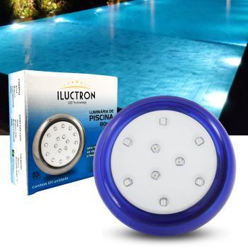 Imagem de Luminária LED de Piscina 9W Corpo azul 12V 80mm rosca de 1/2 LED Azul