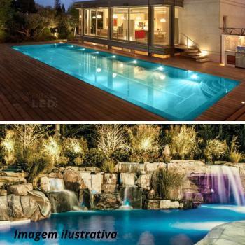 Imagem de Luminária LED de Piscina 9W Corpo de inox 12V 80mm encaixe de 3/4 Branco frio 6500K