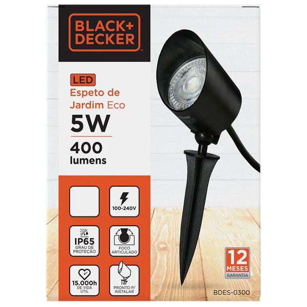 Imagem de Luminária Led Espeto Para Jardim 5w 3000k Ip65 Black+Decker