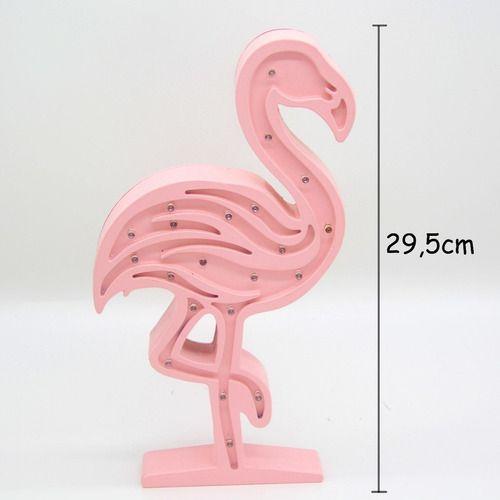 Imagem de Luminária Led Flamingo Mesa/parede Decor Festa Mdf Madeira