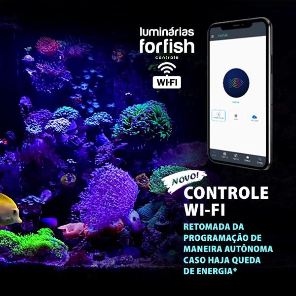 Imagem de Luminária LED ForFish 120W p/ Aquário Marinho de 140 a 180cm