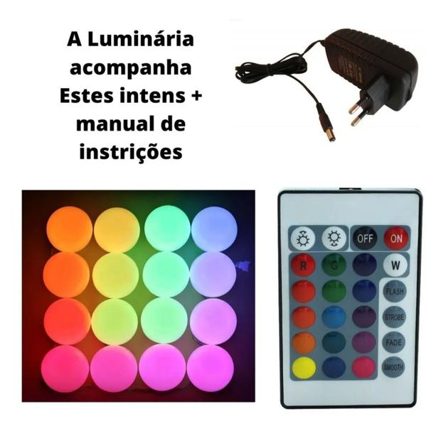 Imagem de Luminária Led, Globo, Sistema Solar, 16 Cores+controle, Decoração, Espaço