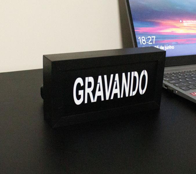 Imagem de Luminária Led Gravando Youtuber Streamer Luminoso Placa