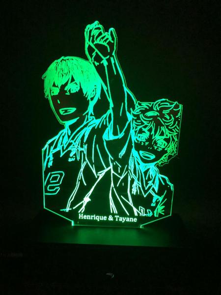 Imagem de Luminária Led, Hinata Shoyo E Tobio Kageyama, 16 Cores, Haikyu, Anime