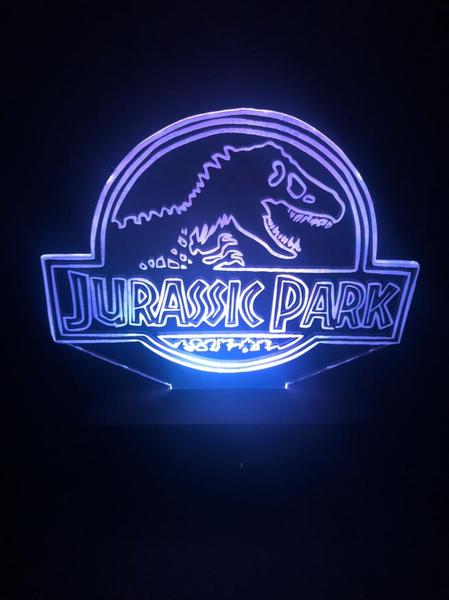 Imagem de Luminária Led, Jurassic Park, 16 Cores+controle, Decoração, Abajur