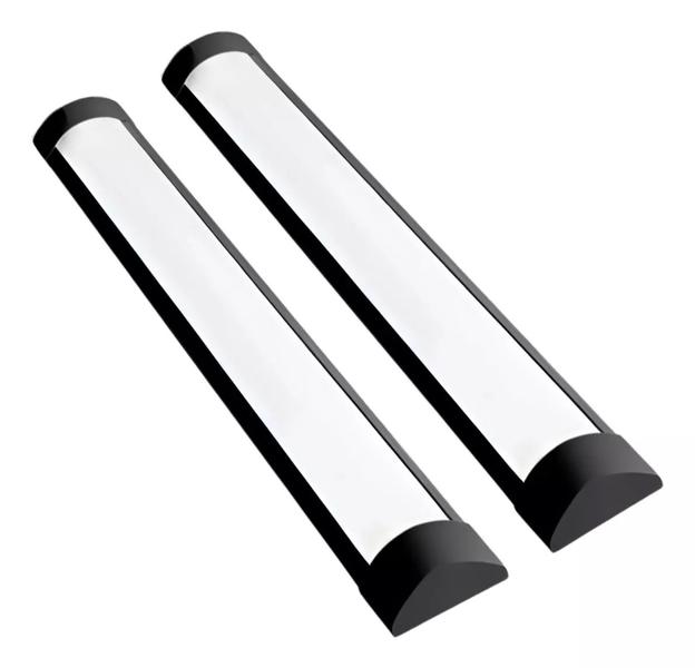 Imagem de Luminária Led Linear Sobrepor Preto 10w Bivolt Quente 30cm