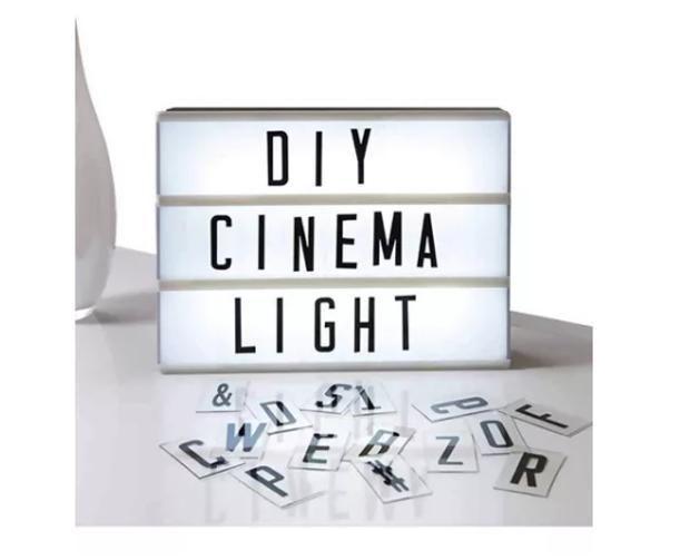 Imagem de Luminária Led Mensagens Light Box Tamanho A4 Usb 96 Letras