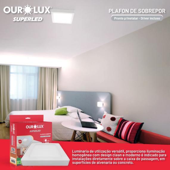 Imagem de Luminária Led Painel/plafon Slim Sobrepor 18W BIV 2700K Quadrado - Ourolux