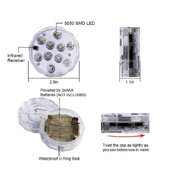 Imagem de Luminária Led Para Piscina Luzes Coloridas Controle Remoto