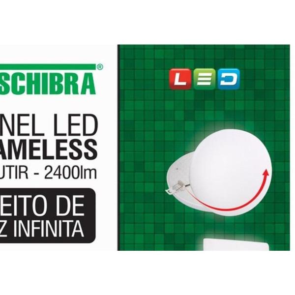 Imagem de Luminaria Led Plafon Taschibra Frameless Borda Infinita Embutir Quadrado 24W 3000K 17Cm