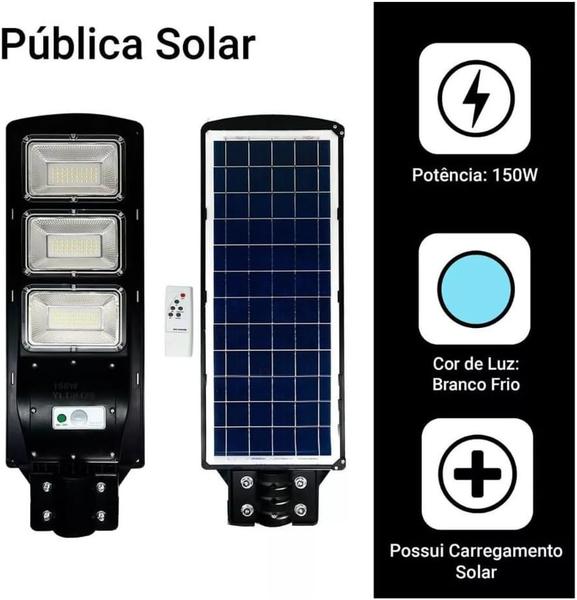 Imagem de Luminaria Led Publica Solar 150w Iluminação Publica Solar 150w Led