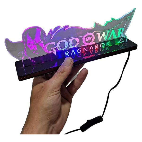 Imagem de Luminária Led Rgb Abajur Geek God Of War Coleção Presente