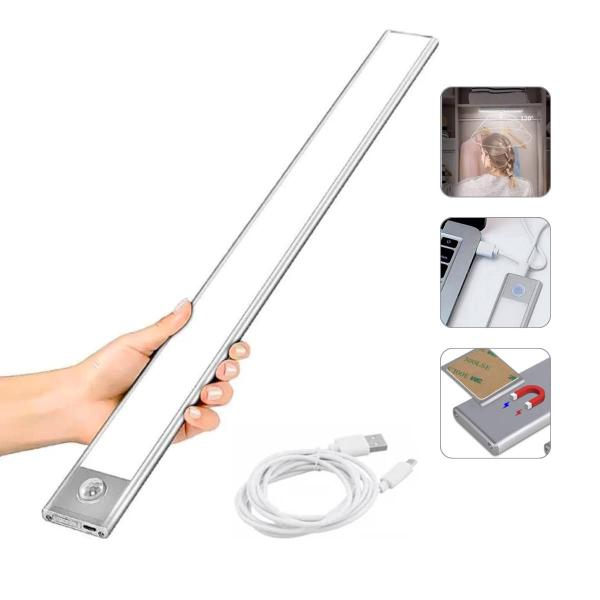 Luminária LED Sensor de Movimento Recarregável USB 40cm - KAEKA Imagem de Luminária LED Sensor de Movimento Recarregável USB 40cm