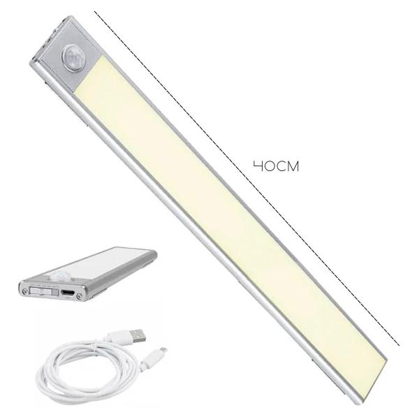 Luminária LED Sensor de Movimento Recarregável USB 40cm - KAEKA Imagem de Luminária LED Sensor de Movimento Recarregável USB 40cm