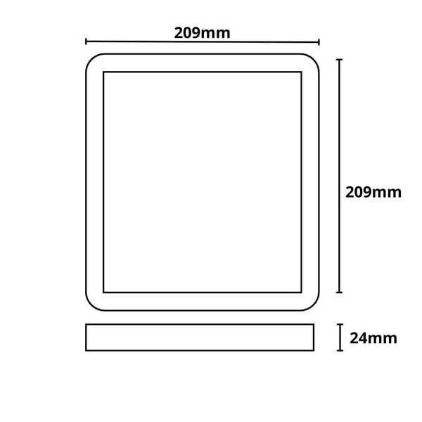 Imagem de Luminaria Led  Sobrepor Quadrada Preta 18W  6500K - Lumanti