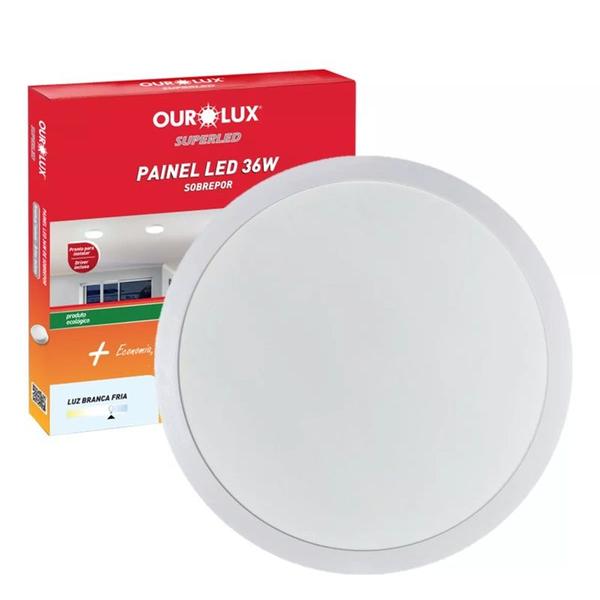 Imagem de Luminária LED Sobrepor Redonda 36 Watts 6500K Branco Frio OUROLUX