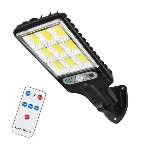 Luminária Led Solar Poste Rua Parede Sensor 108 Led Controle - Goldensky Luminária Led Solar Poste Rua Parede Sensor 108 Led Controle - Goldensky