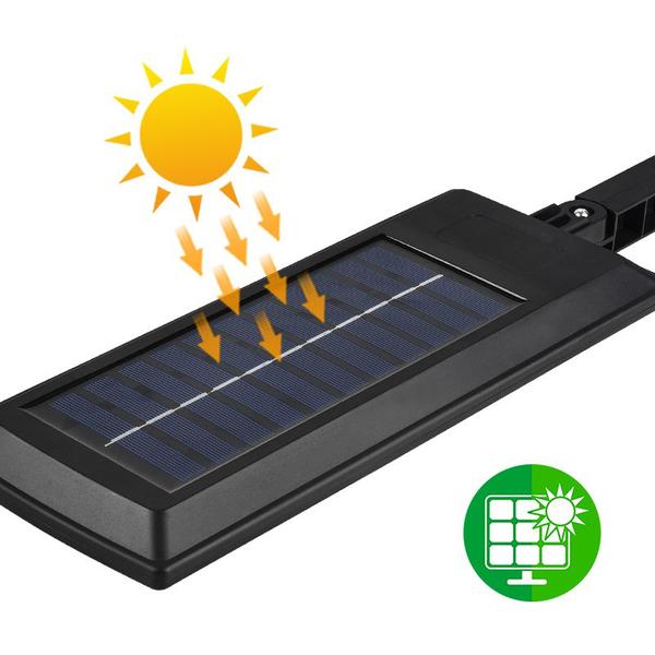 Imagem de Luminária Led Solar Poste Rua Parede Sensor 180 Led Controle