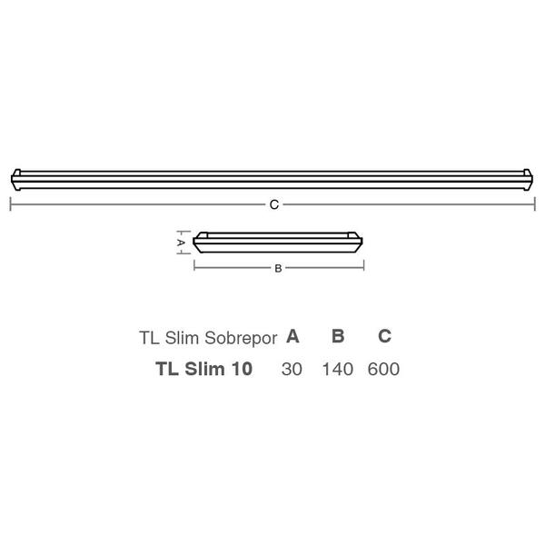 Luminária Led Taschibra TL Slim 10 de Sobrepor 20W Bivolt 4000K Luz Neutra Imagem de Luminária Led Taschibra TL Slim 10 de Sobrepor 20W Bivolt 4000K Luz Neutra