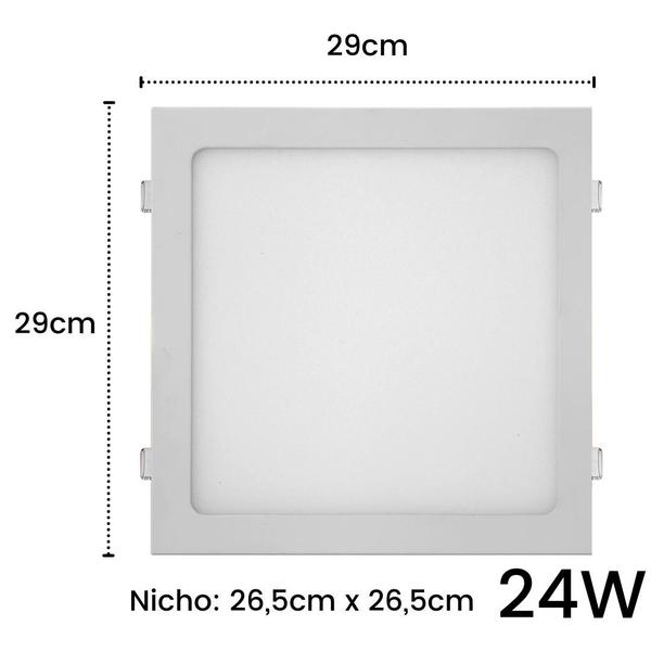 Imagem de Luminaria Led Teto Plafon Embutir 24W Branco Frio