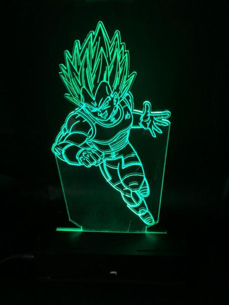 Imagem de Luminária Led, Vegeta, Dragon Ball Z, 16 Cores+controle, Decoração, Anime