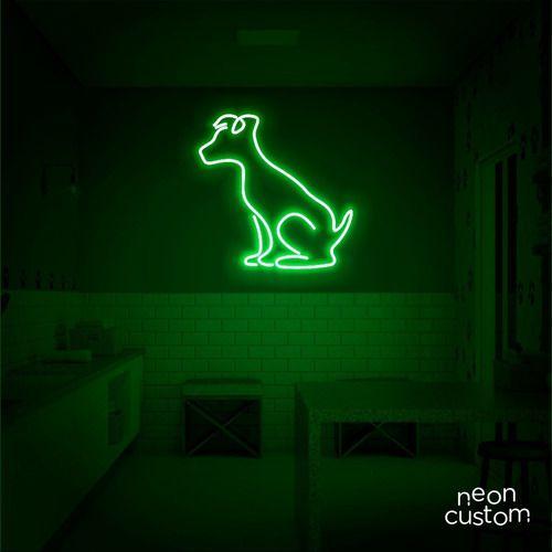 Imagem de luminaria letreiro Neon Led Dog Sentado 02 60x60 luminoso decoração p/ selfie