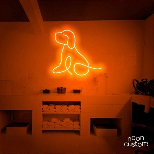 Imagem de luminaria letreiro Neon Led Dog Sentado 100x100 luminoso decoração p/ selfie