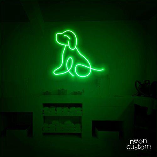 Imagem de luminaria letreiro Neon Led Dog Sentado 100x100 luminoso decoração p/ selfie