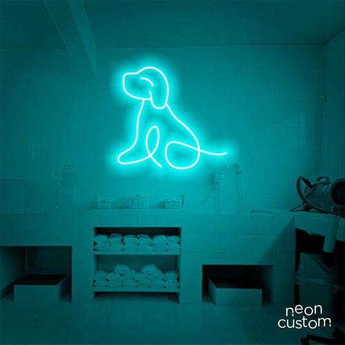 Imagem de luminaria letreiro Neon Led Dog Sentado 60x60 luminoso decoração p/ selfie