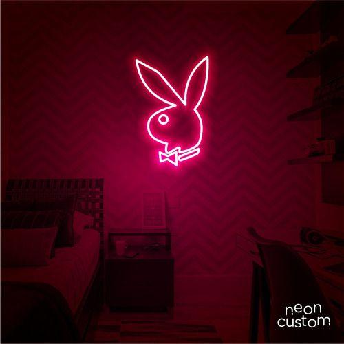 Imagem de luminaria letreiro Neon Led Play Boy 100x65 luminoso decoração p/ selfie