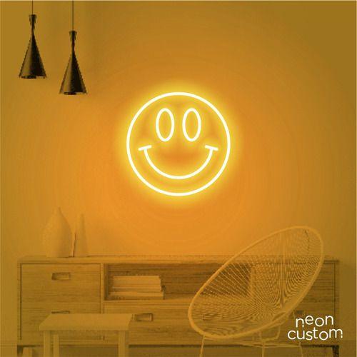 Imagem de luminaria letreiro Neon Led Smile 30x30 luminoso decoração p/ selfie