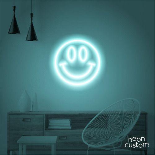 Imagem de luminaria letreiro Neon Led Smile 30x30 luminoso decoração p/ selfie