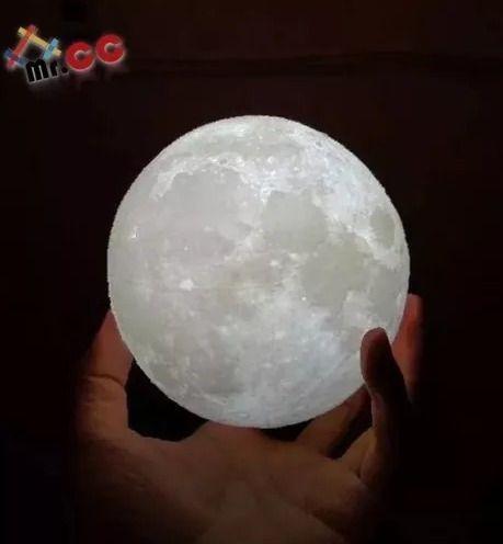 Imagem de Luminária Lua Cheia 14cm 3d Abajur Led  4cores