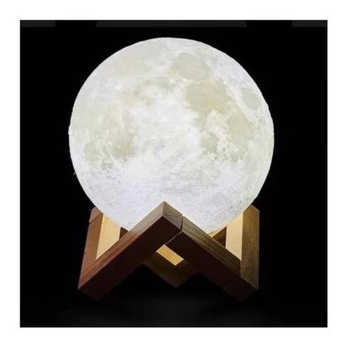 Imagem de Luminária Lua Cheia 3D Duas Cores Usb Toutch Abajur Oferta