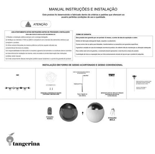 Imagem de Luminaria Lustre de Teto Jabuticaba com 7 Globos Vidro + Lampadas Inclusas - Bivolt