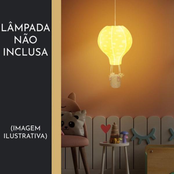 Imagem de Luminária Lustre Luminaria Quarto Infantil Menina Pendente Ballon Nuvem Rosa