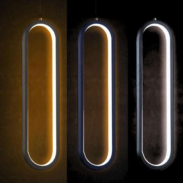 Imagem de Luminária Lustre Pendente 40Cm Led 24W Oval Teto Gimpo