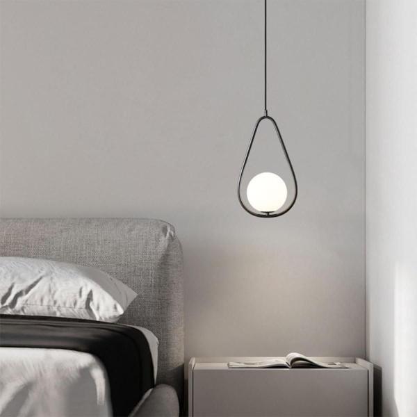 Imagem de Luminária Lustre Pendente 43Cm Jabuticaba Metal Globo Vidro