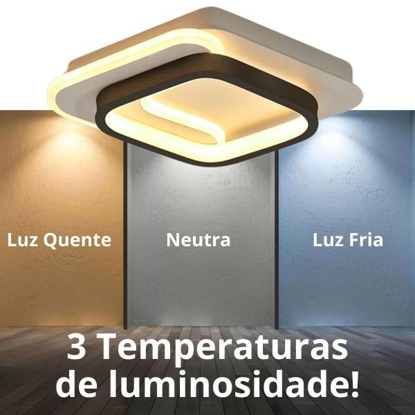 Imagem de Luminária Lustre Plafon LED 3x1 Arandela Parede Teto Gimpo KJGD-350-PRETO