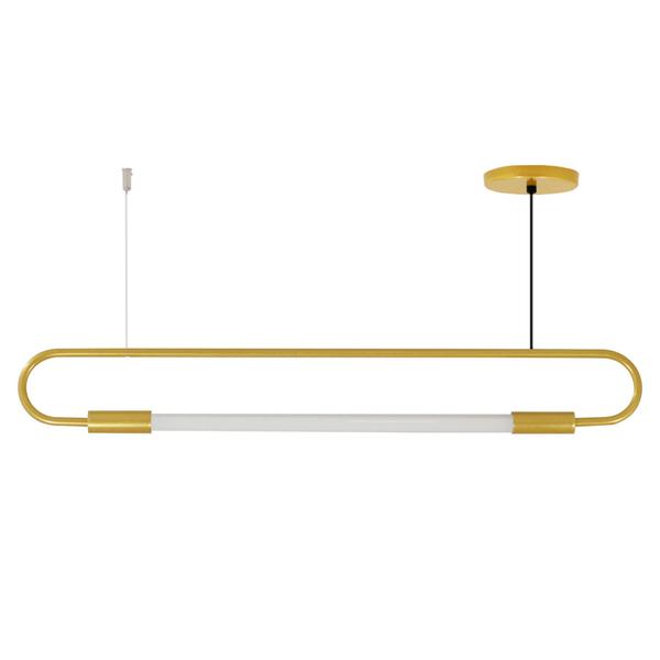 Imagem de Luminária Lustre Teto Pendente Sabre Tubular Slim Dourado T8