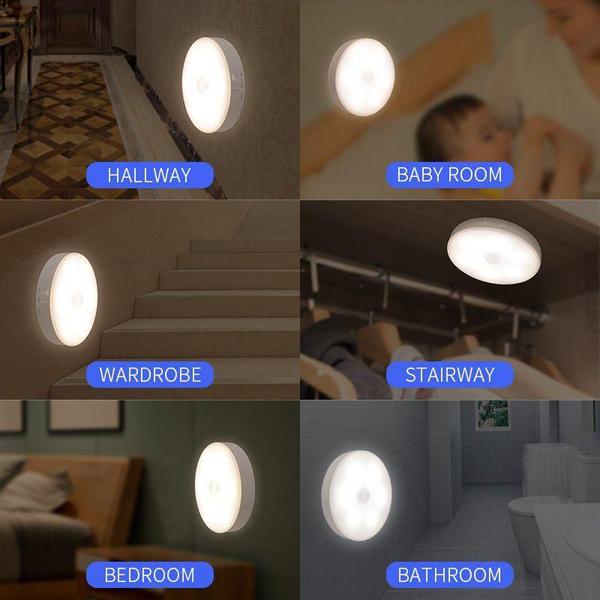 Imagem de Luminária Luz Armario Closet Gaveta Espelho Corredor Adesivo Spot Sensor de Movimento Recarregável