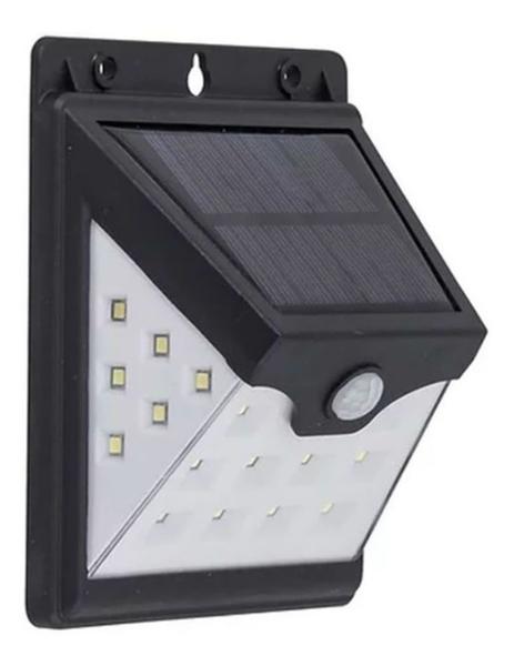 Imagem de Luminária Luz Solar 4w Branco Frio Externa Automática Arandela Muro Parede Jardim Acende Noite Sensor Presença Movimento