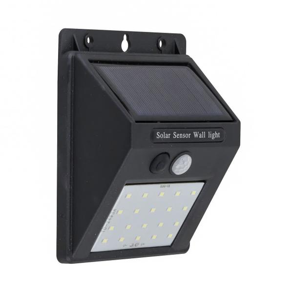 Imagem de Luminária Luz Solar 4w Branco Quente Amarela Externa Automática Arandela Muro Parede Jardim Acende Noite Sensor Presença