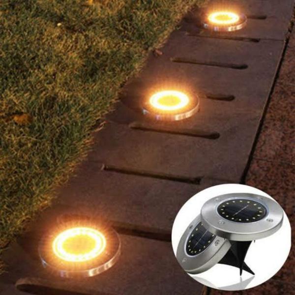 Imagem de Luminária Luz Solar Espeto Com 8 Led Jardim Decoração Iluminação Á prova dágua