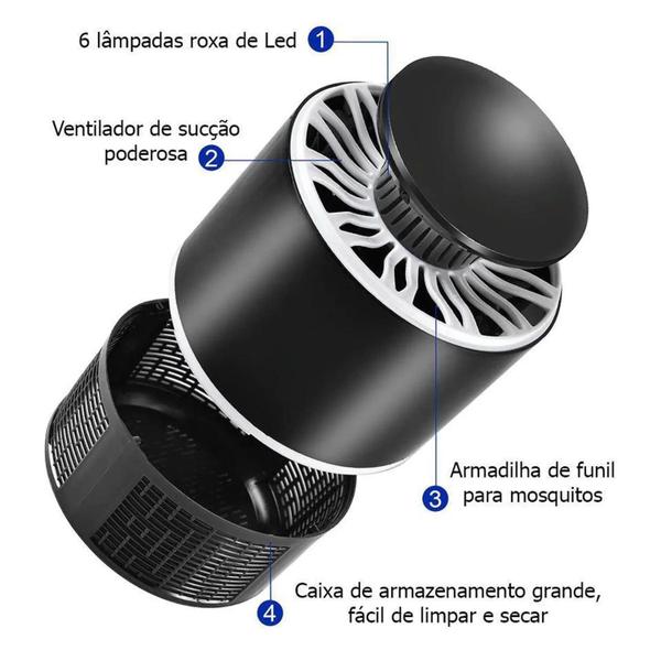 Imagem de Luminária Mata Insetos Elétrica Com Lâmpada Led Uv Repelente