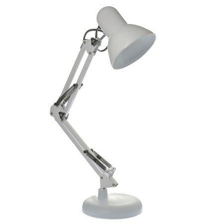 Imagem de Luminária Mesa Abajur Articulável Metal Escritório Flex 2 em 1 Branca Bivolt