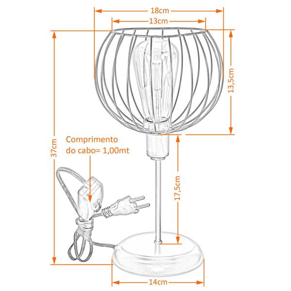 Imagem de Luminária Mesa Abajur Classic Aramado Tangerine Cobre P/LED