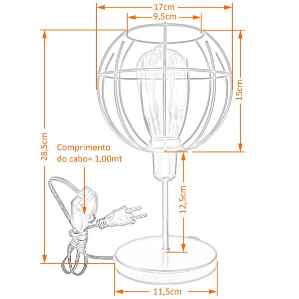 Imagem de Luminária Mesa Abajur Mini Aramado Spider Preto P/Decorar